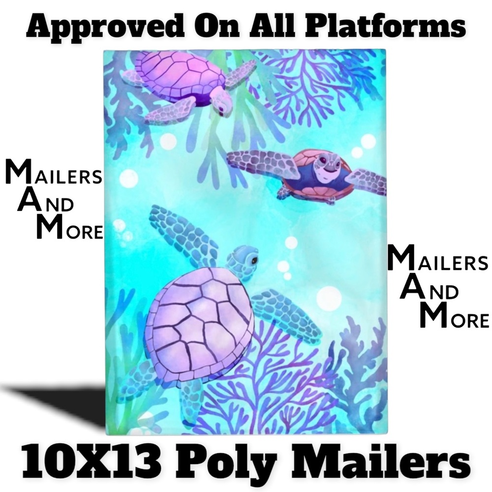 50 10X13 Poly Mailers Turtles Ocean Shipping Bags Envelopes Bags PRICE IS FIRM - Picture 3 of 9